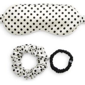 Slip Silk Polka Dot Sleep Mask Scrunchie Set.